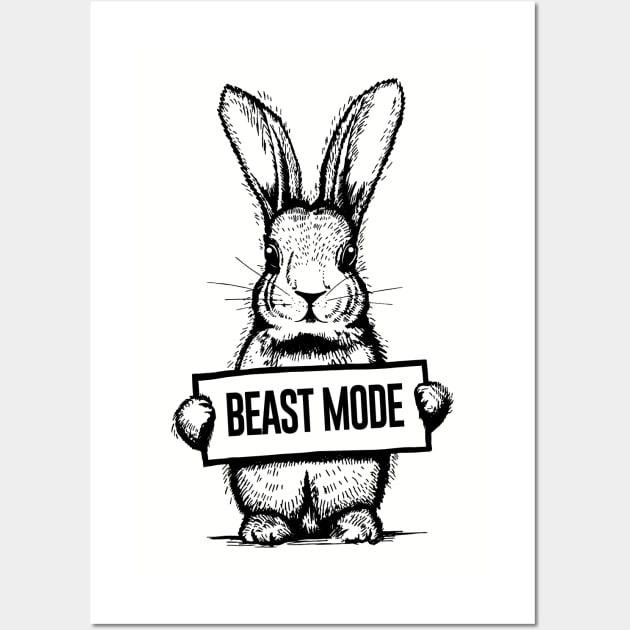 Bunny Beast Mode Wall Art by Dosunets